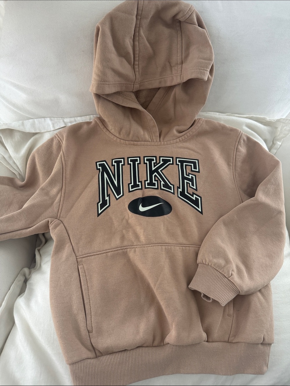 Nike Tan Pullover Hoodie with Logo